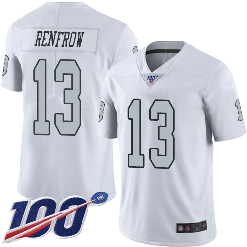 Men Oakland Raiders Limited White Hunter Renfrow Jersey NFL Football 13 100th Season Rush Vapor Jersey